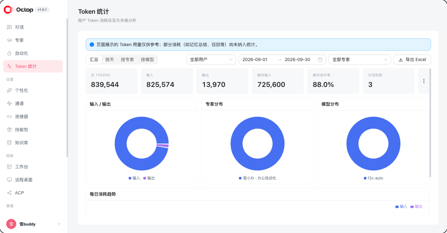 Token 用量统计